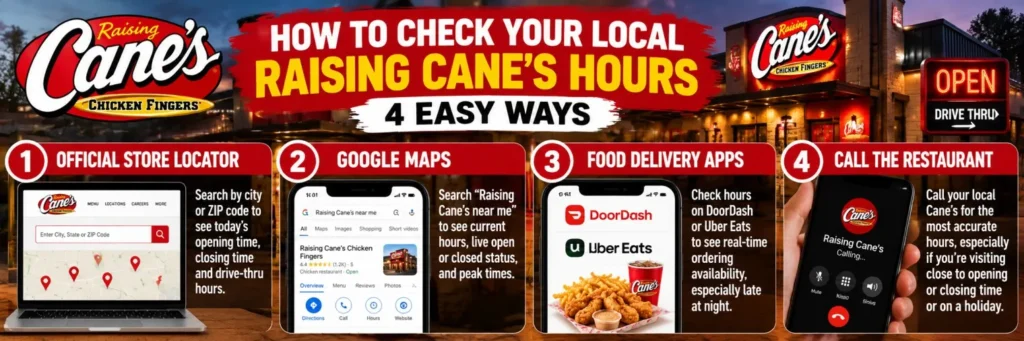 Four Easy Ways to Check Cane’s Hours