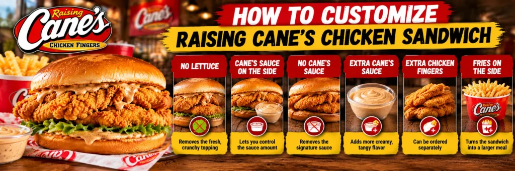 Raising Cane’s Chicken Sandwich Customizations
