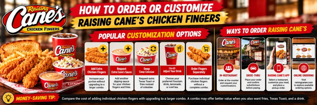 Raising Cane’s Ordering Guide Infographic